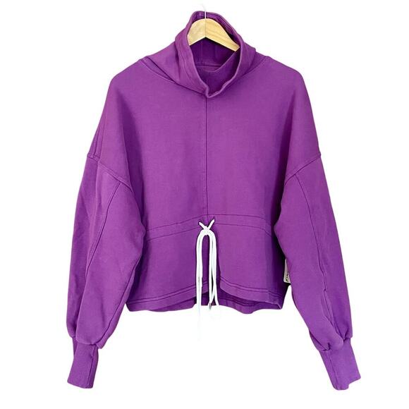 Free People Movement Remi Pullover Sweatshirt High Neck Purple Size Small NEW - Picture 3 of 12
